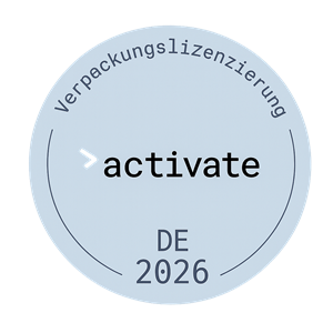 Lizenzstempel zur Verpackungsverordnung von activate 2026